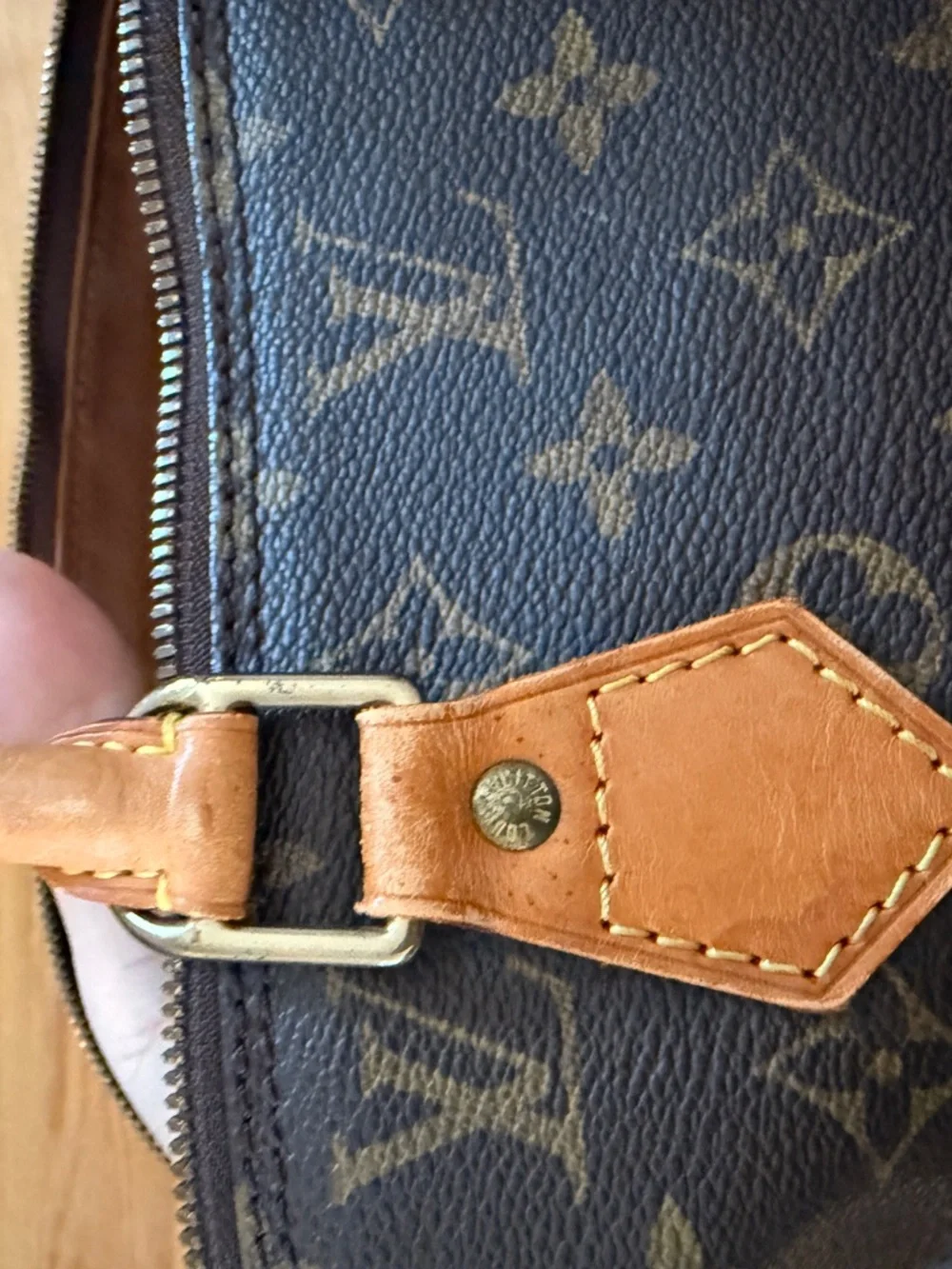 Louis Vuitton Brown Interior with Tan Trim and Yellow Stitching - Picture 9 of 9